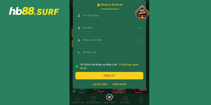 Đăng ký HB88 – Cách Bước Vào Không Gian Giải Trí Hoàn Hảo Tạo tài khoản chơi game dễ dàng trên máy tính