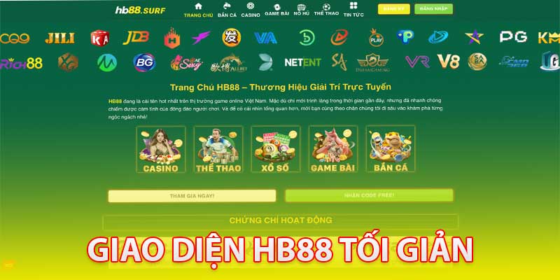 giao diện hb88 tối giản